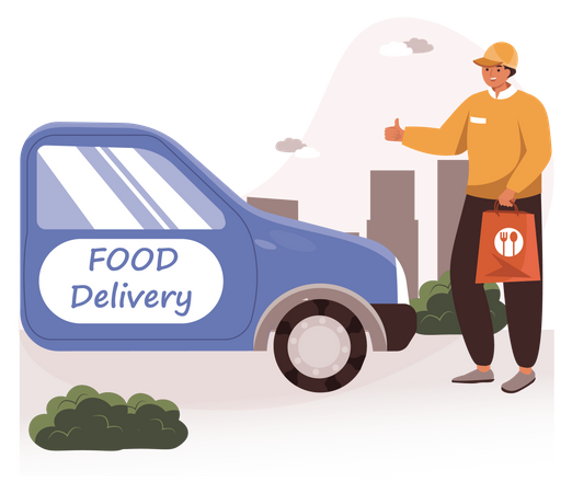 Food Delivery Service  Illustration