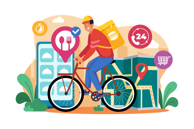 Food delivery service  Illustration