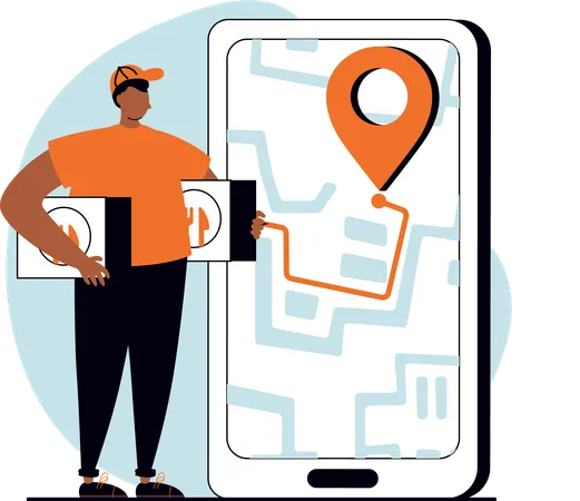 Food delivery tracking  Illustration