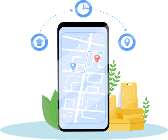 Food delivery tracking app  Illustration