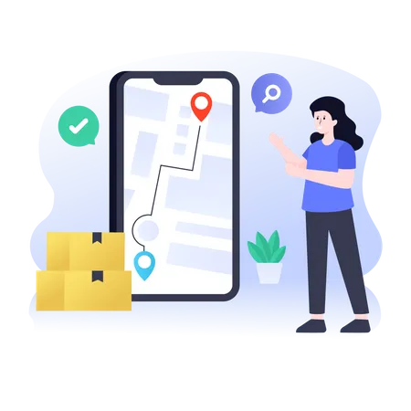 Food delivery tracking application Illustration