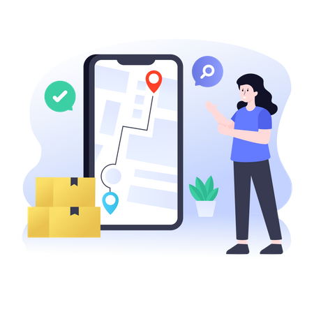 Food delivery tracking application  Illustration