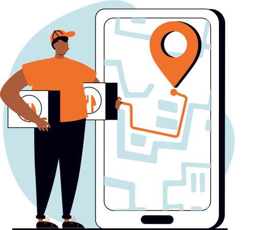 Food delivery tracking  Illustration