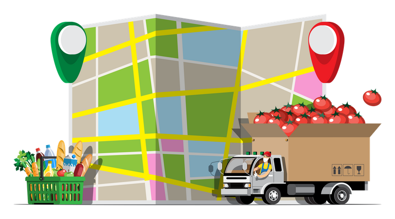 Food Delivery Tracking Service  Illustration