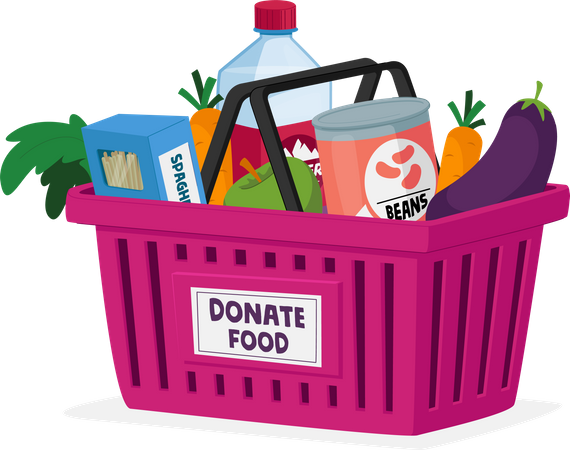 Food donation basket  Illustration