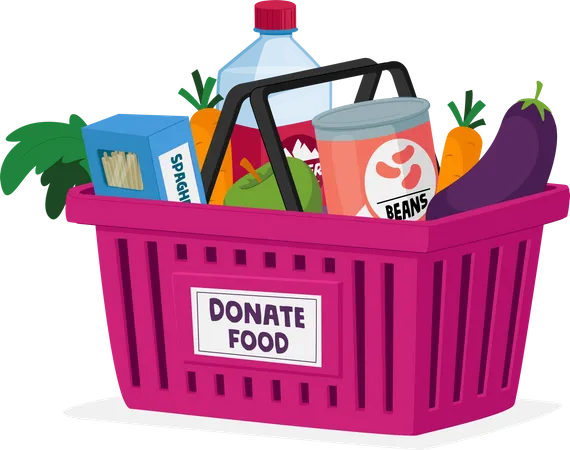 Food donation basket  Illustration