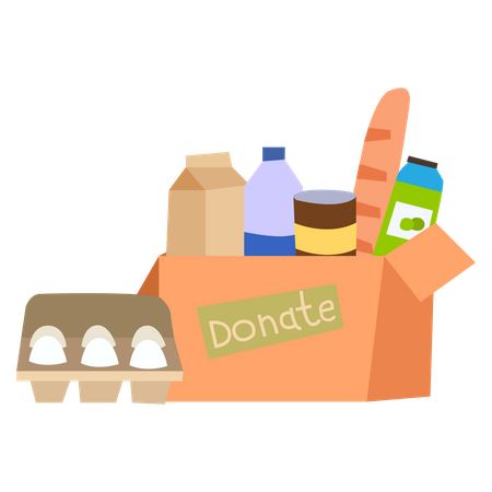 Food Donation Box Illustration