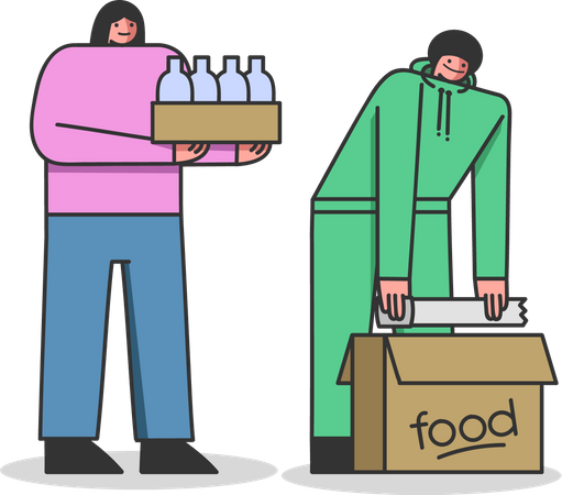 Food Donation  Illustration