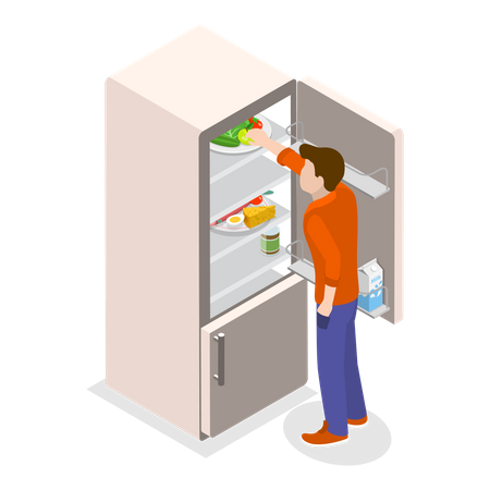 Food In Fridge  Illustration