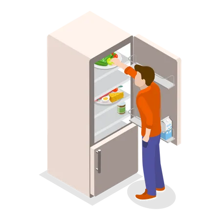 Food In Fridge  Illustration