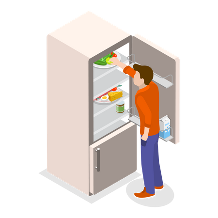 Food In Fridge  Illustration