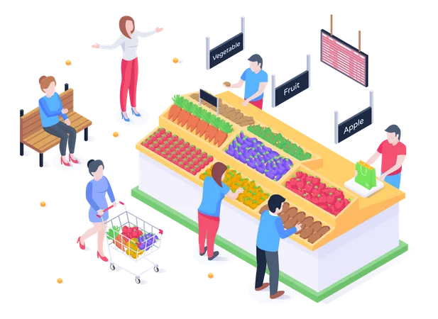 Food Market Illustration