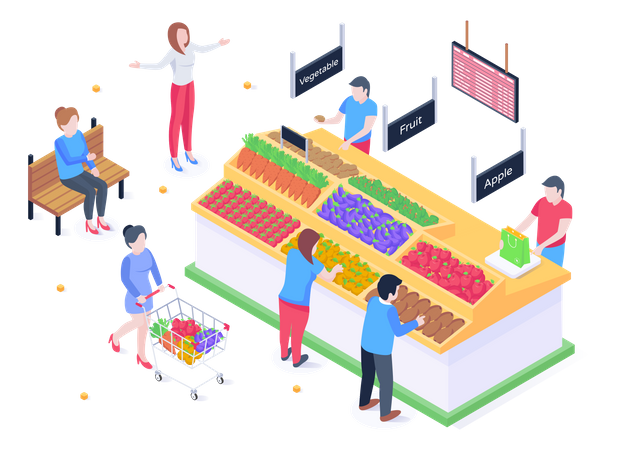 Food Market  Illustration