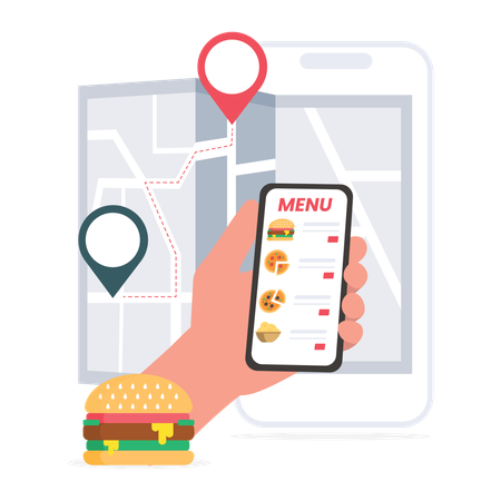 Food menu in food app  Illustration