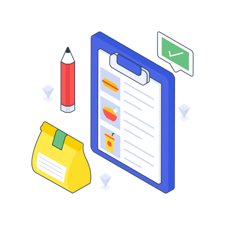 Food Order Checklist  Illustration