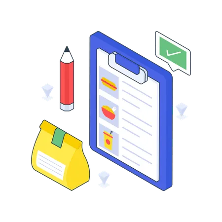 Food Order Checklist  Illustration