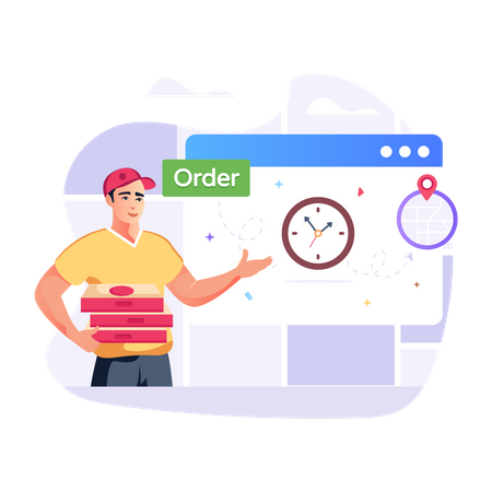 Food Order Time  Illustration