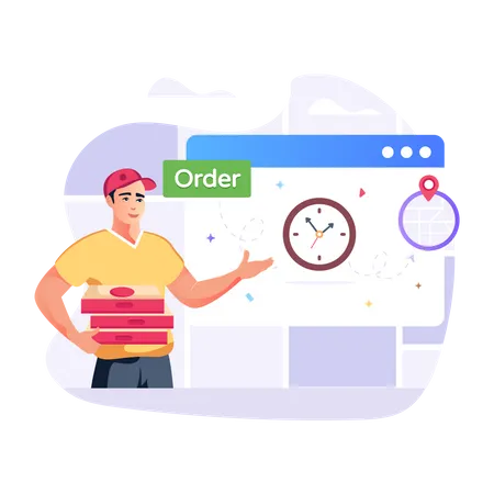 Food Order Time  Illustration