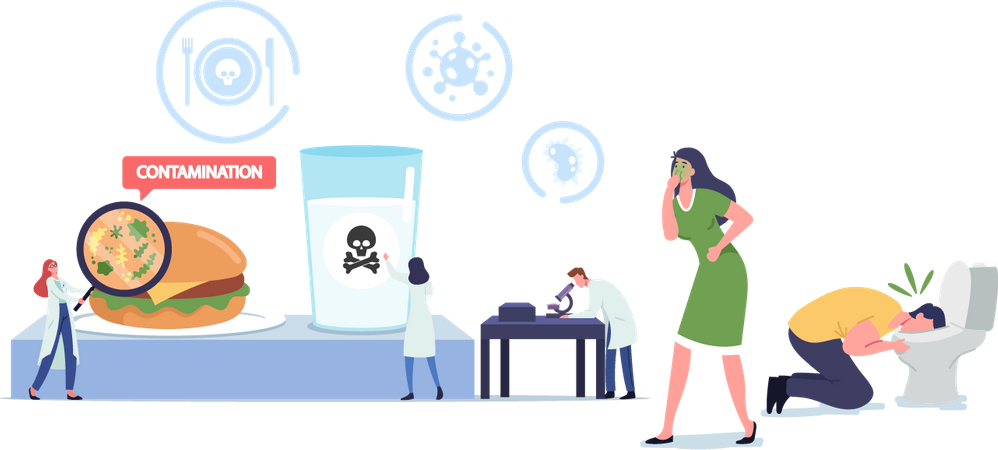 Food Poisoning And Contaminated Products  Illustration