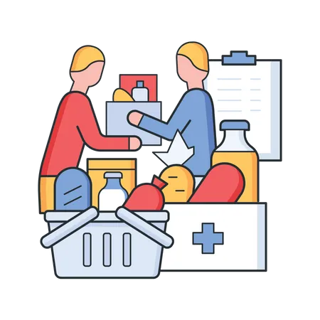 Food relief package  Illustration