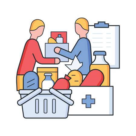 Food relief package  Illustration