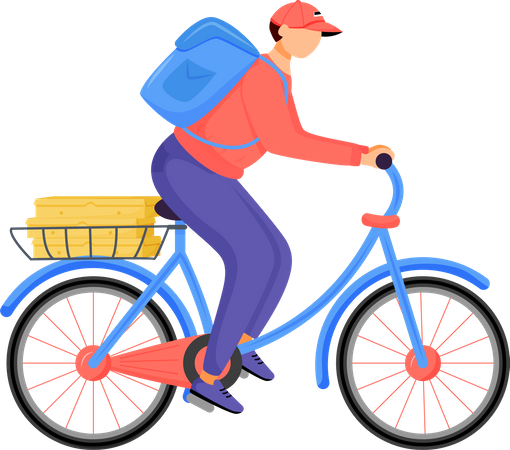 Food rider, livreur de pizza  Illustration