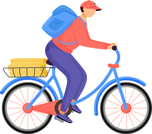 Food rider, pizza deliveryman Illustration