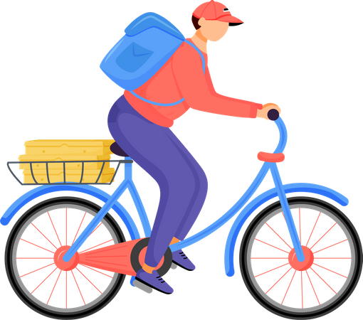 Food rider, pizza deliveryman  Illustration