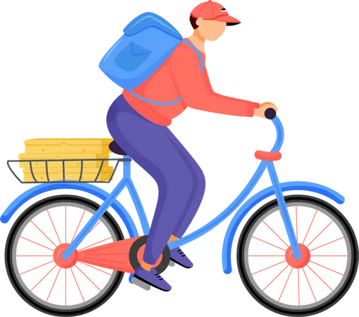 Food rider, pizza deliveryman  Illustration