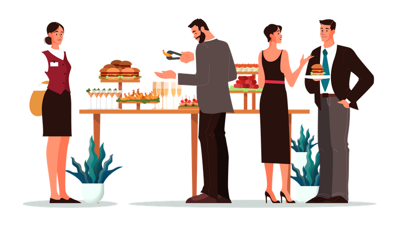 Food service at the hotel Illustration