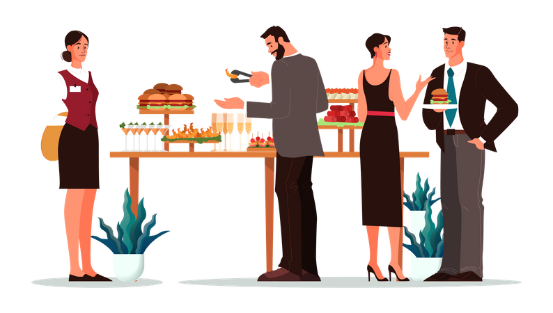 Food service at the hotel  Illustration