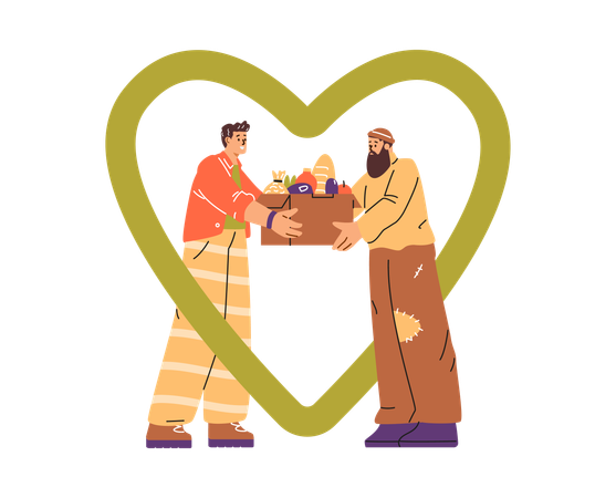 Food sharing of community support  Illustration