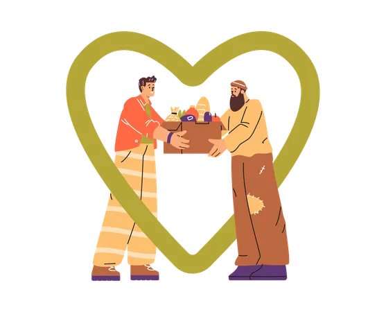 Food sharing of community support  Illustration