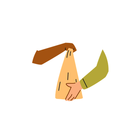 Food sharing with hands  Illustration