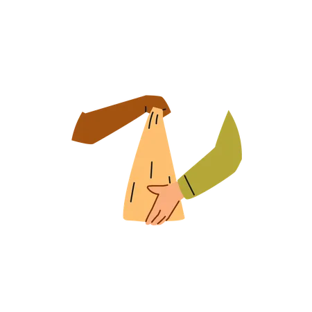 Food sharing with hands  Illustration