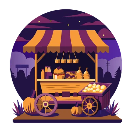 Food Stall  Illustration