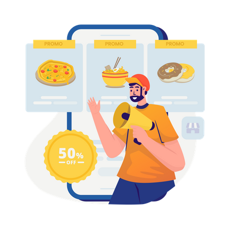 Food store promotion  Illustration