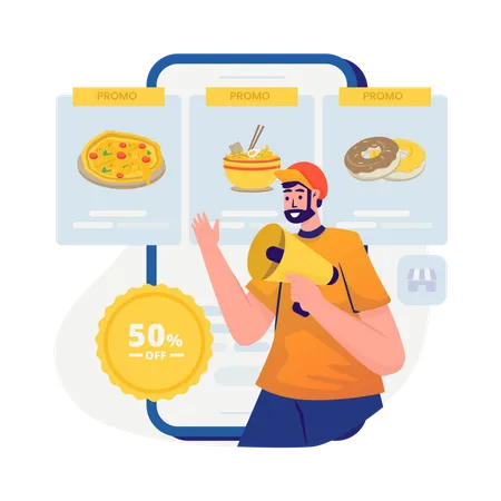 Food store promotion  Illustration