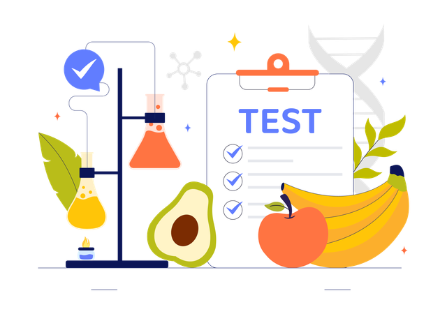Food test report and research  Illustration