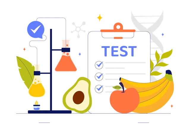 Food test report and research  Illustration