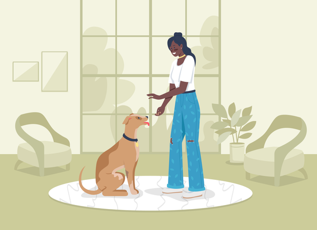 Food training to dog Illustration