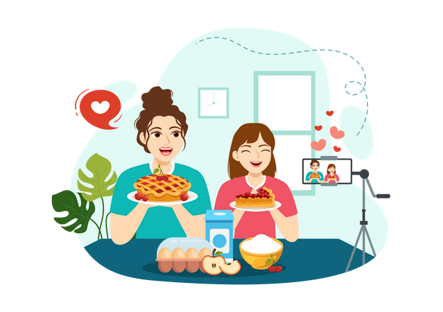 Food tutorial video Illustration