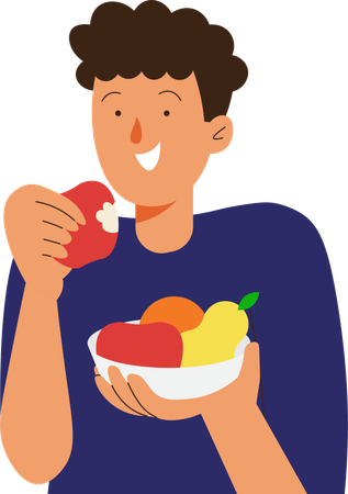 Foodie Pessoas comendo frutas  Ilustração