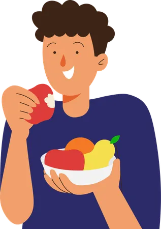 Foodie Pessoas comendo frutas  Ilustração