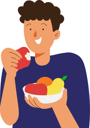 Foodie People eating fruits  Illustration