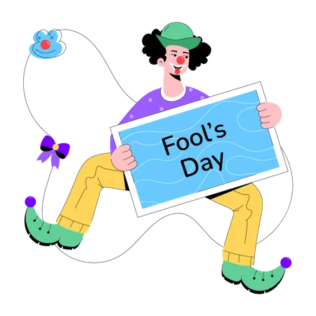 A Flat Illustration Of Fools Day Illustration