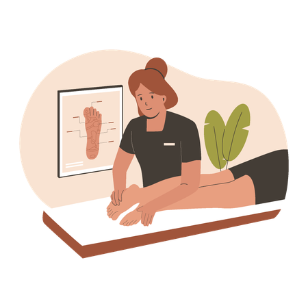 Foot massage therapist  Illustration