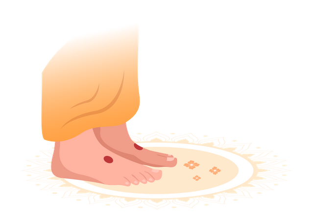 Foot of guru  Illustration