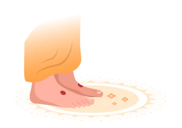 Foot of guru  Illustration