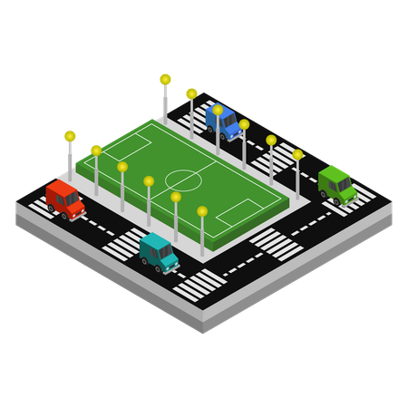 Football Field  Illustration